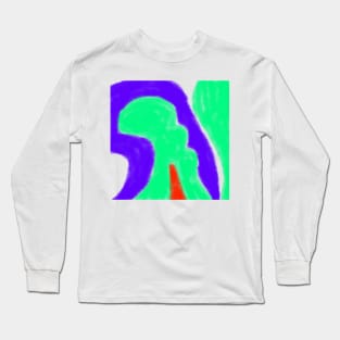 green blue red watercolor abstract texture Long Sleeve T-Shirt